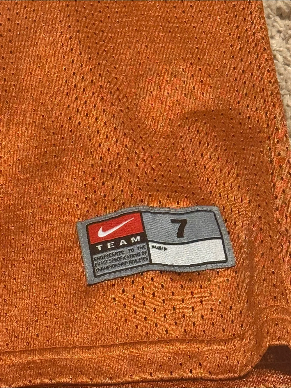 Nike Kids' Texas Longhorn Burnt Orange Football Jersey Top, size 7